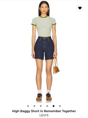 Levi's High Baggy Denim Shorts in Dark Blue